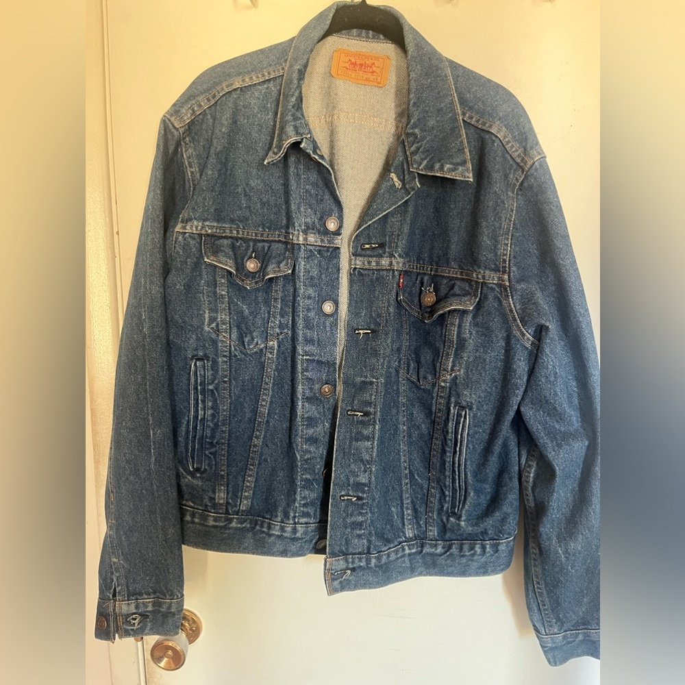 Levis Jean Jacket Adult Size 48 Blue Vintage Red Label 70506 0216 USA EUC Men